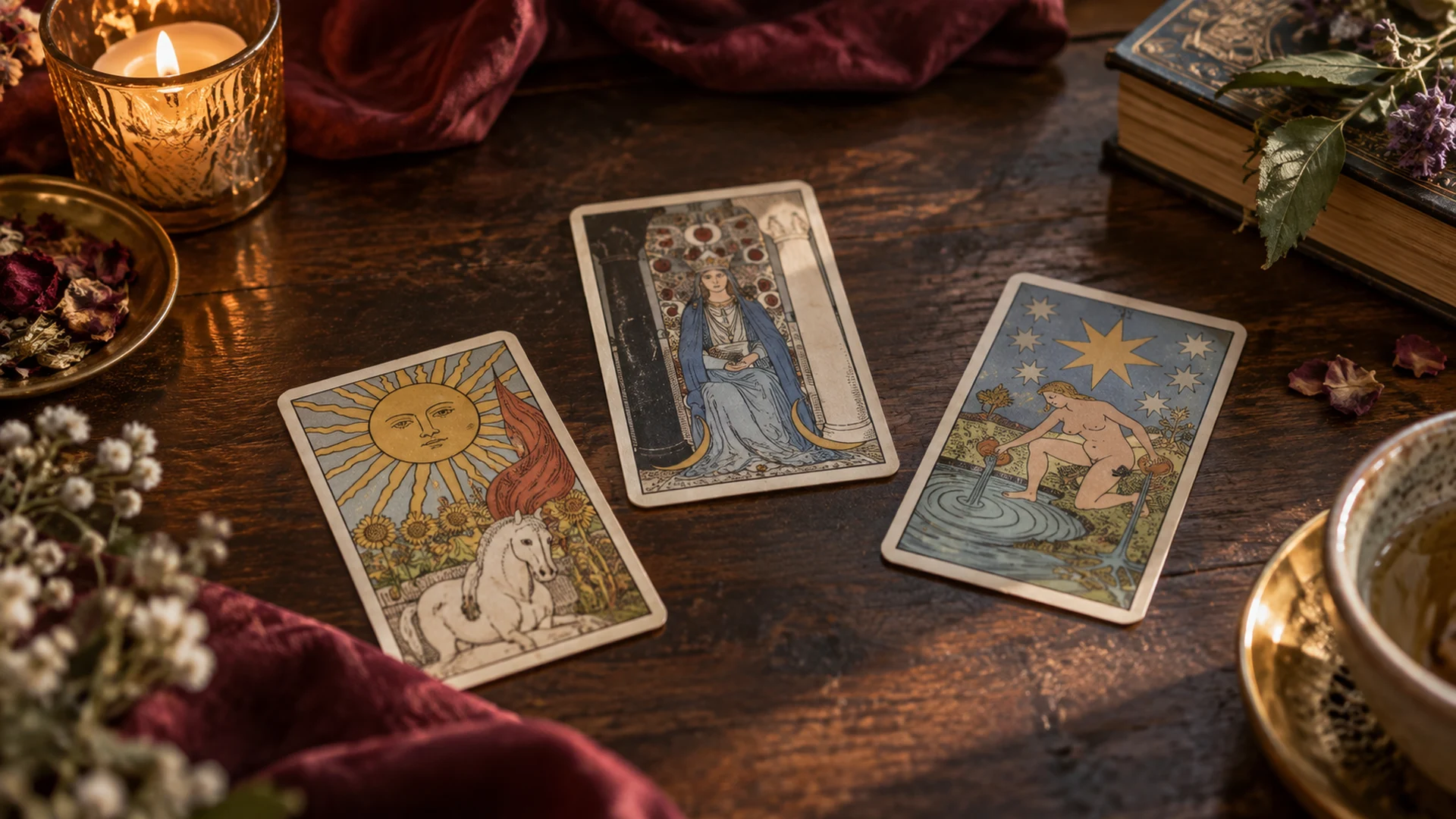 Composición editorial de tarot para la guía «¿Puede el tarot mostrar una tercera persona?»